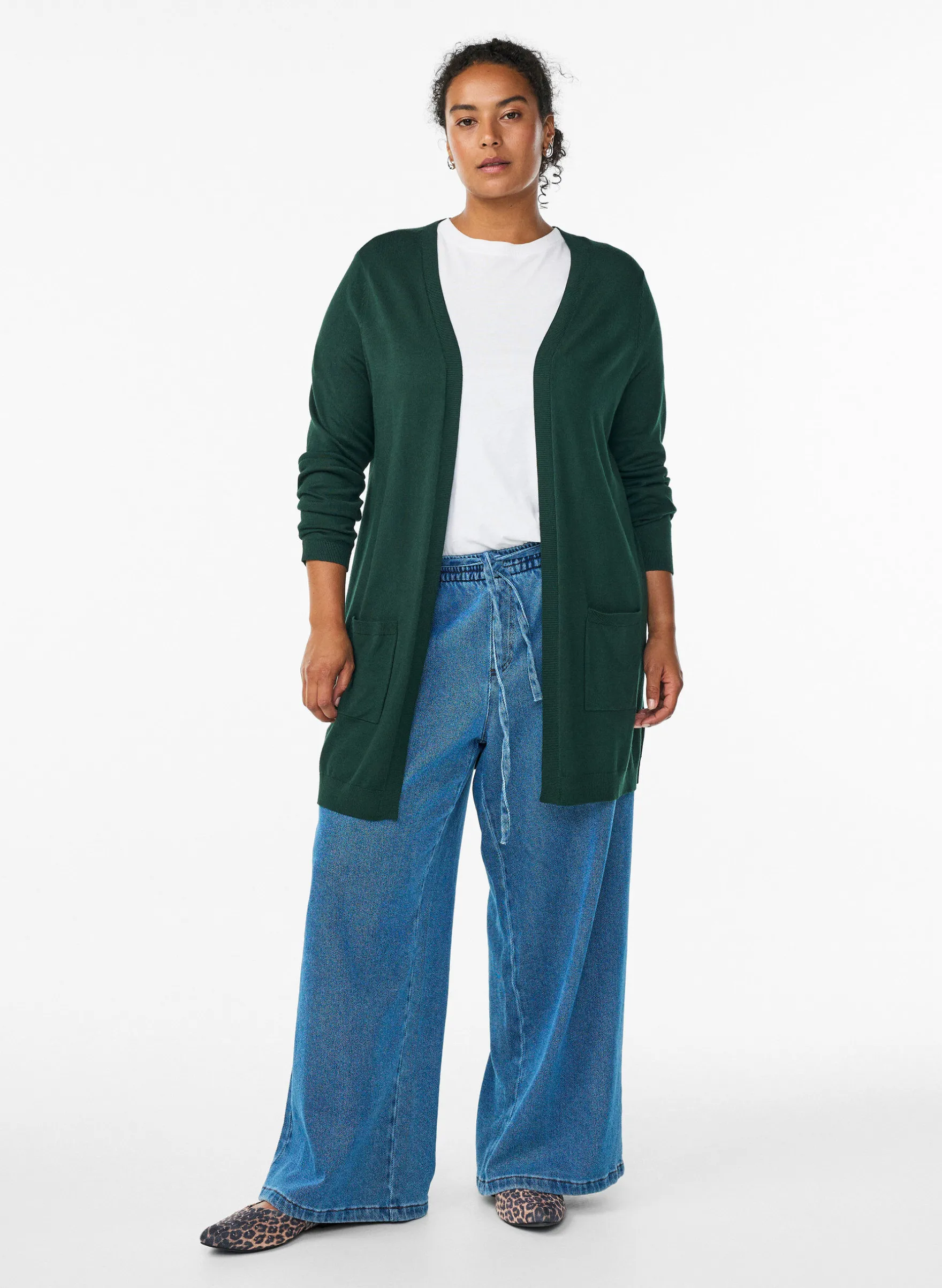 Lange Strickjacke aus Viskose-Mischung