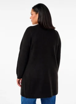 Lange Strickware Strickjacke mit Taschen