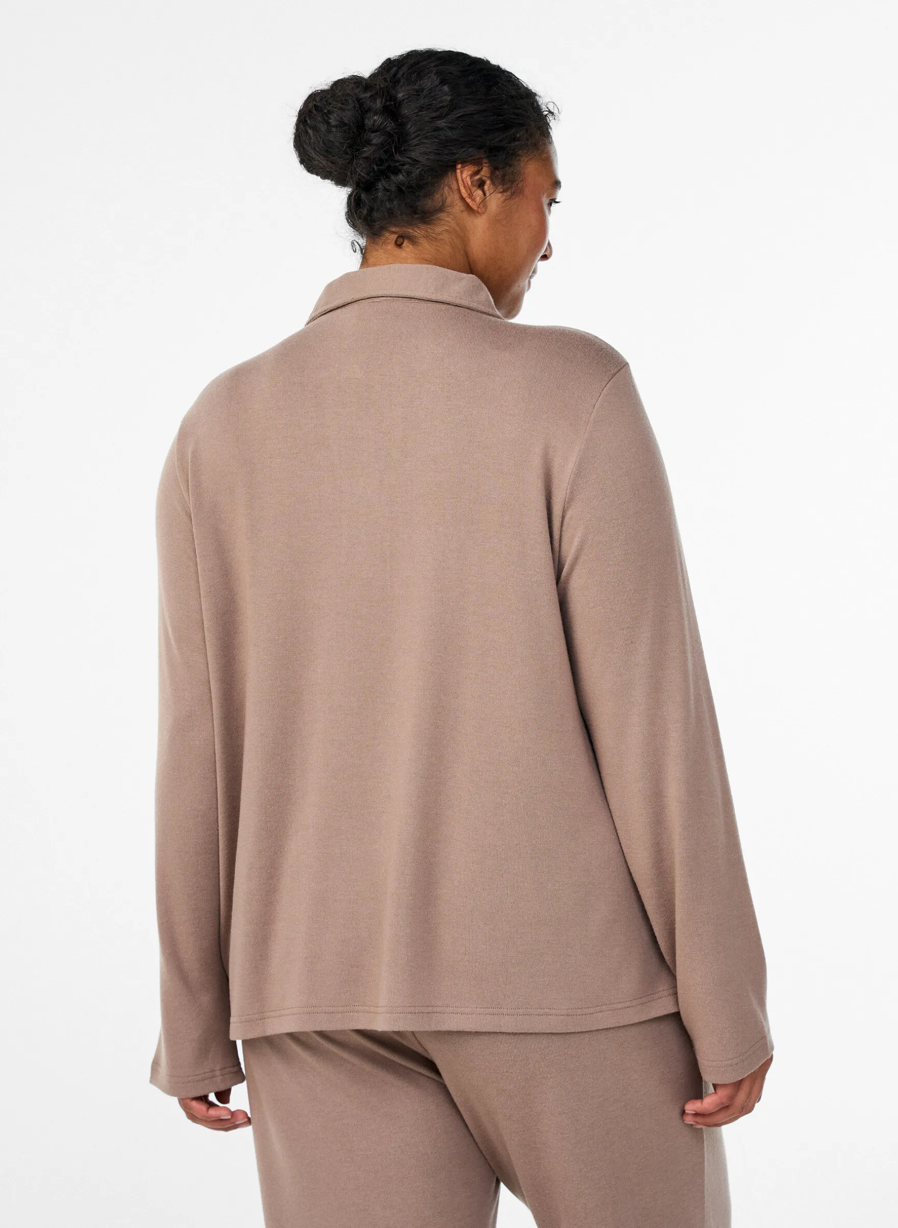Langärmelige Bluse aus Jersey mit Kragen