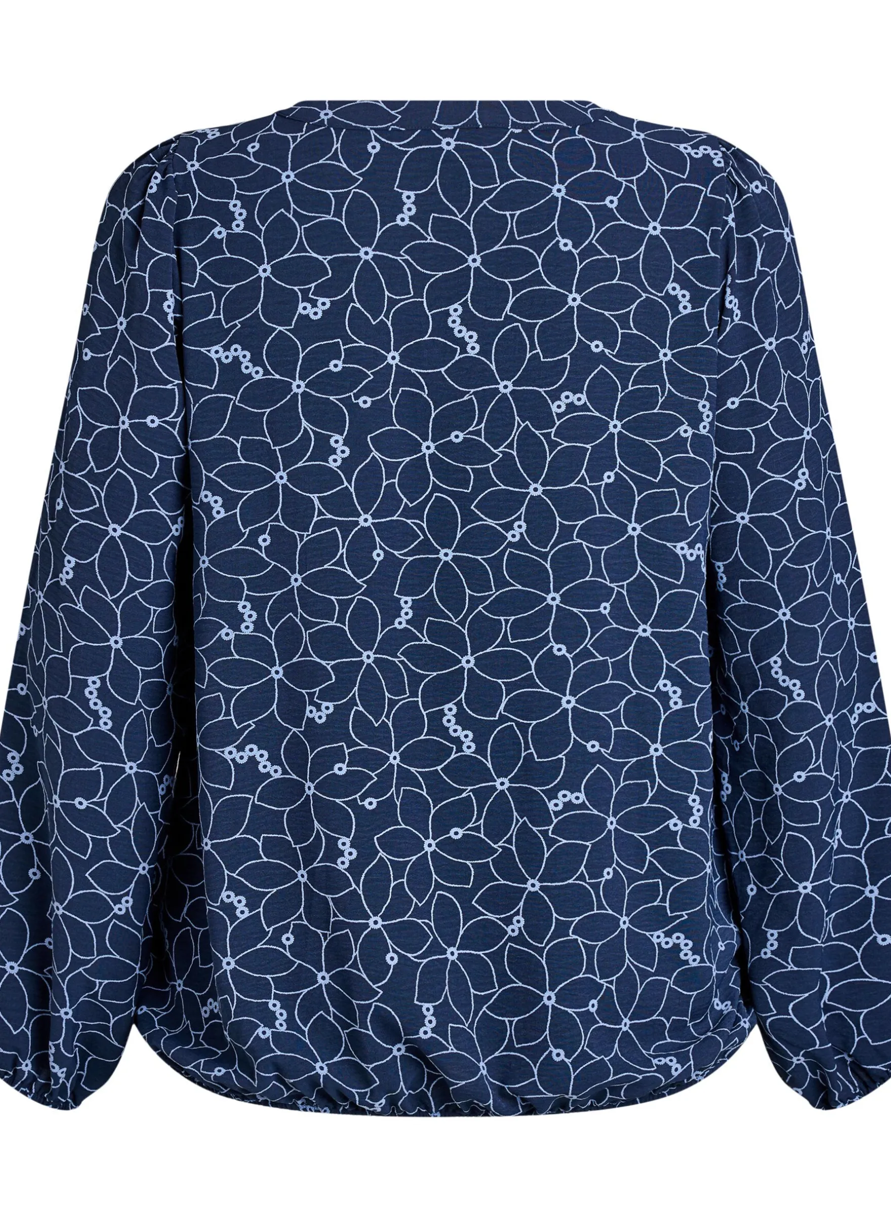 Langärmelige Bluse mit Blumenstickerei