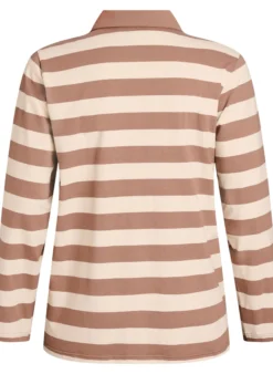 Langärmeliges Poloshirt mit breiten Streifen