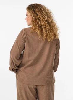 Langärmlige Bluse aus Cord