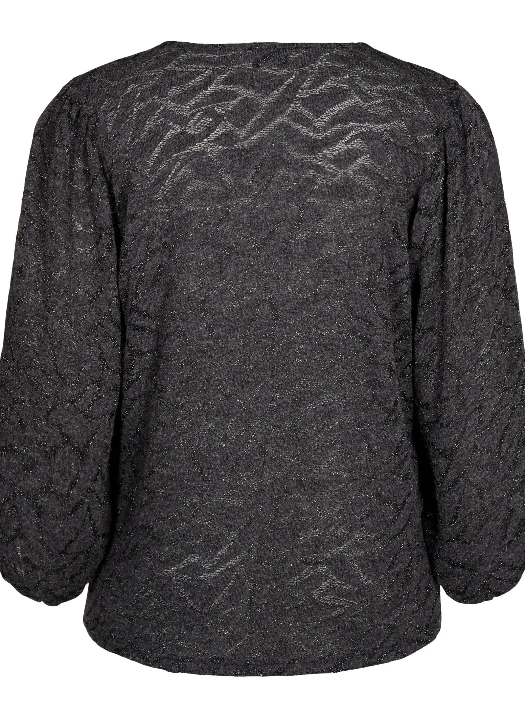 Langärmlige Bluse mit Glitzer und Muster