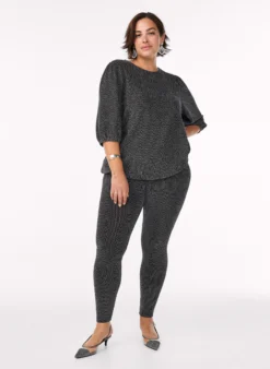 Leggings mit Glitzermuster