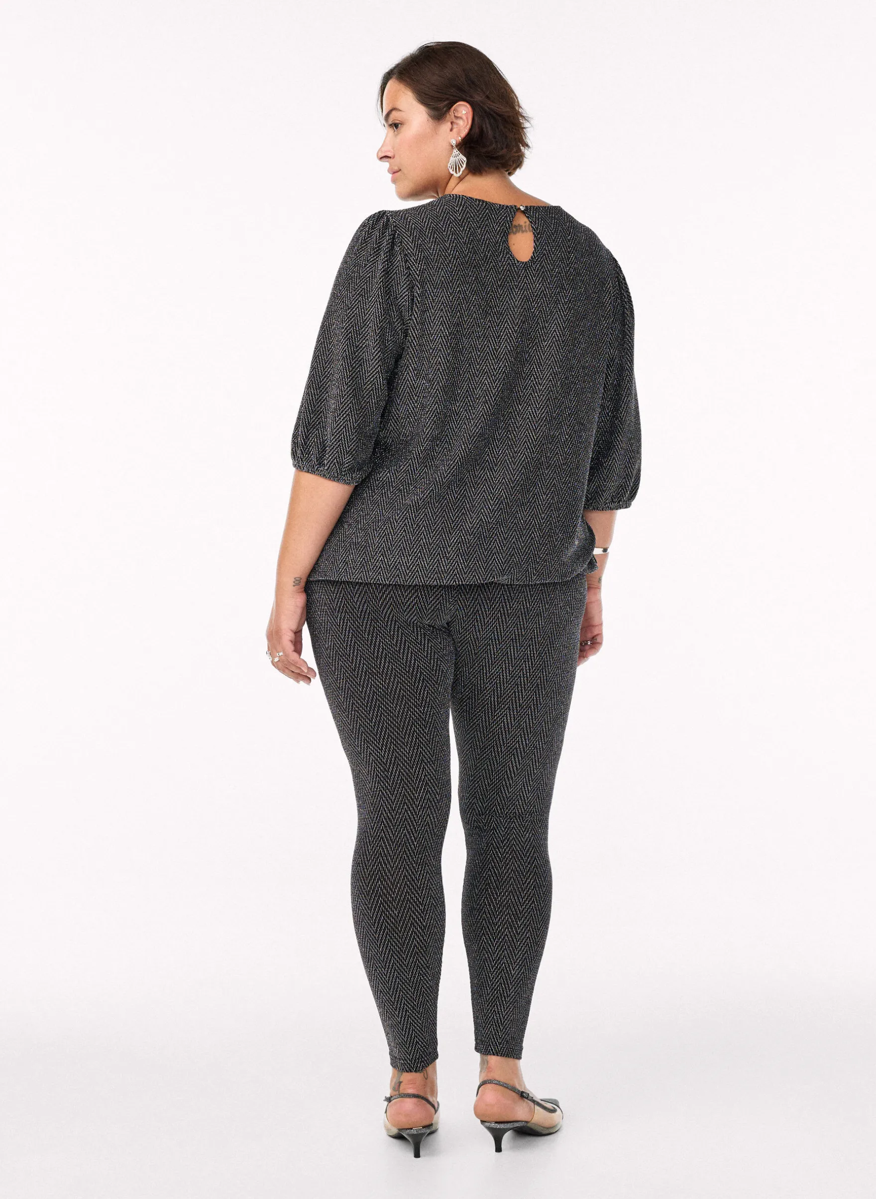 Leggings mit Glitzermuster