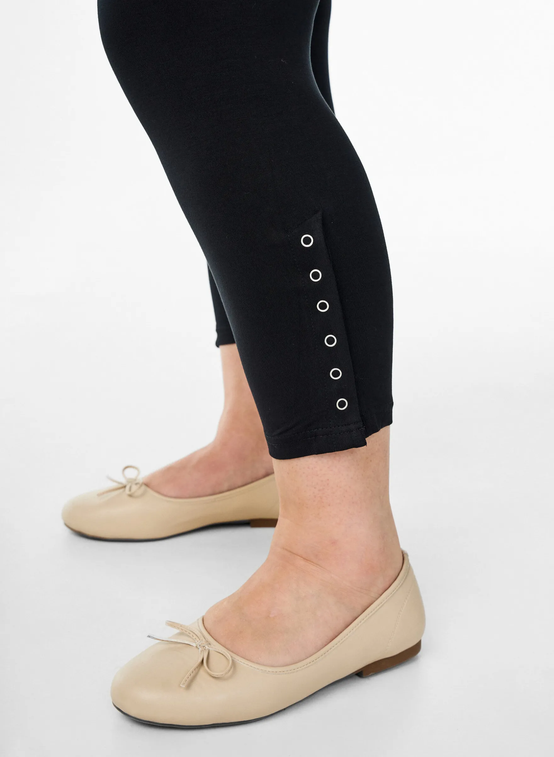 3/4 Leggings mit Knöpfen
