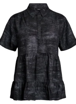Lockere Bluse mit Kragen und Knöpfen