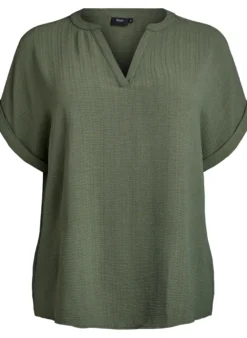 Lockere Bluse mit kurzen Ärmeln