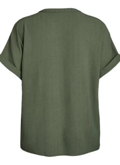 Lockere Bluse mit kurzen Ärmeln
