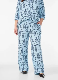 Lockere Hose aus Baumwollmusselin mit Punkten