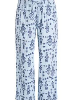 Lockere Hose aus Baumwollmusselin mit Punkten