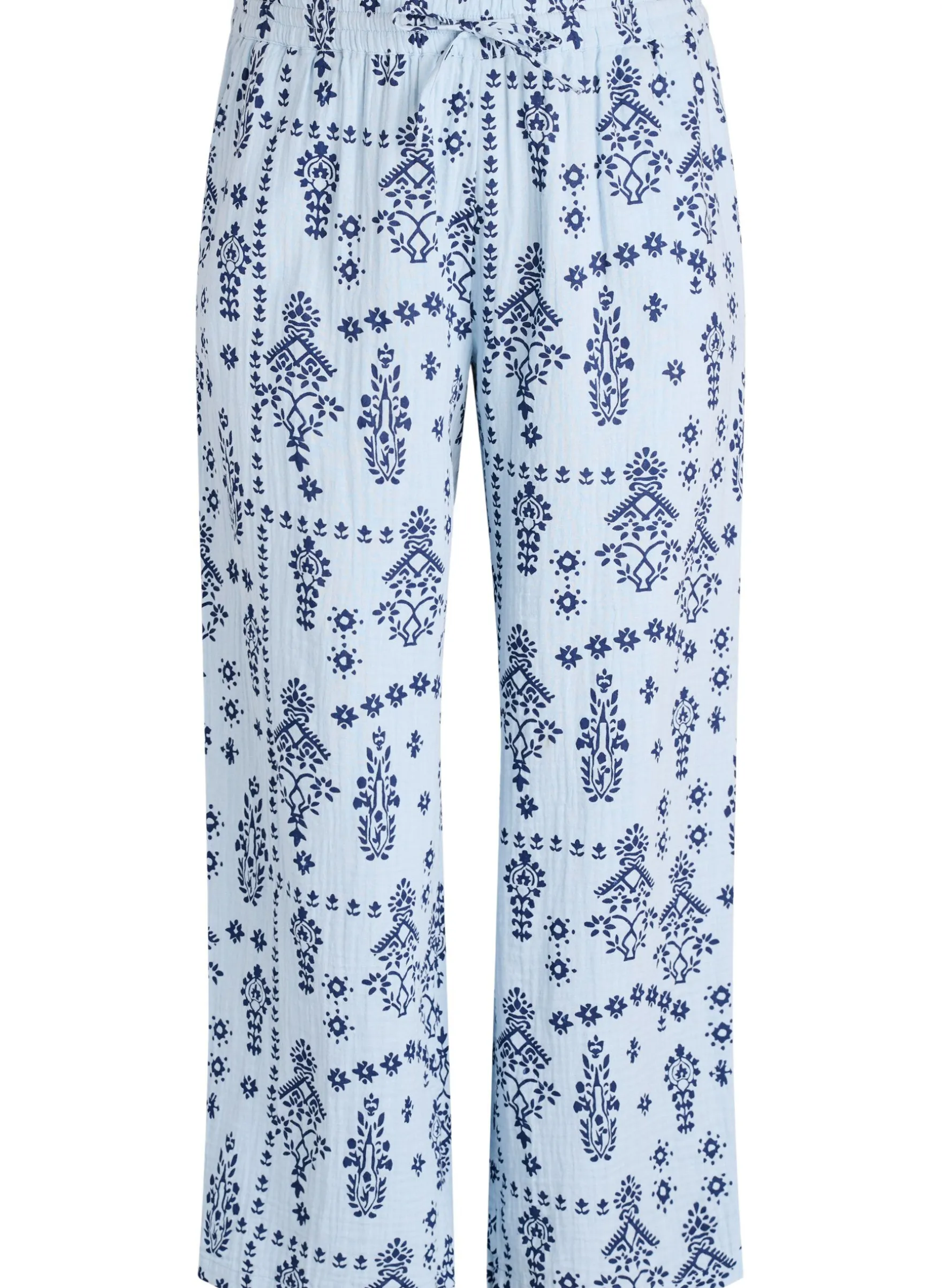 Lockere Hose aus Baumwollmusselin mit Punkten