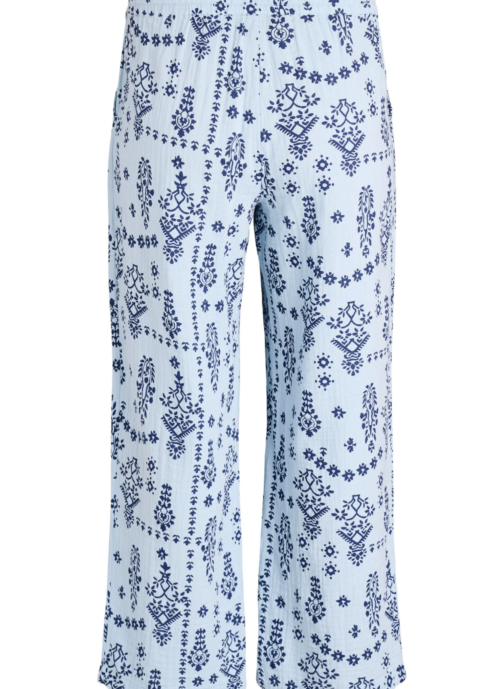 Lockere Hose aus Baumwollmusselin mit Punkten