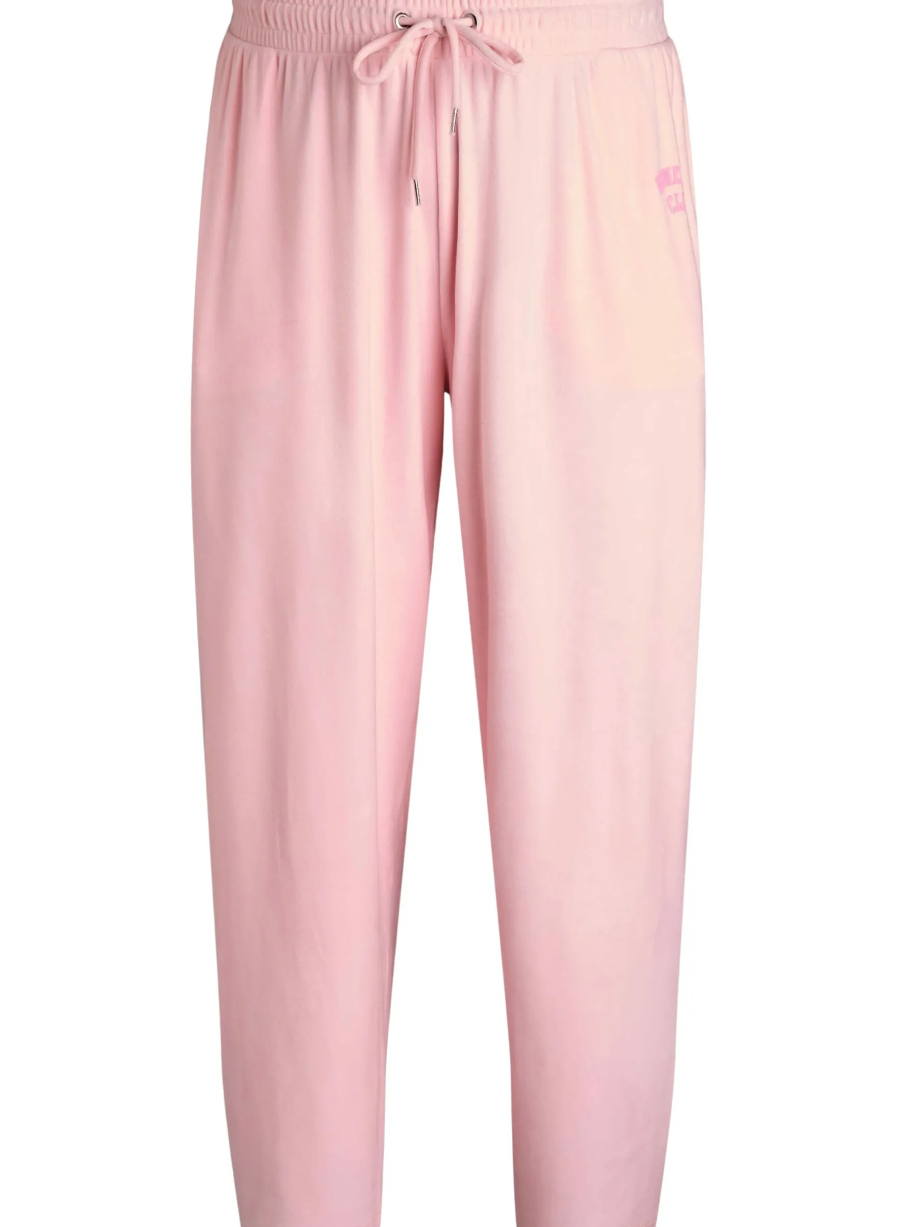 Lockere Hose aus Velours mit hoher Taille und Taschen