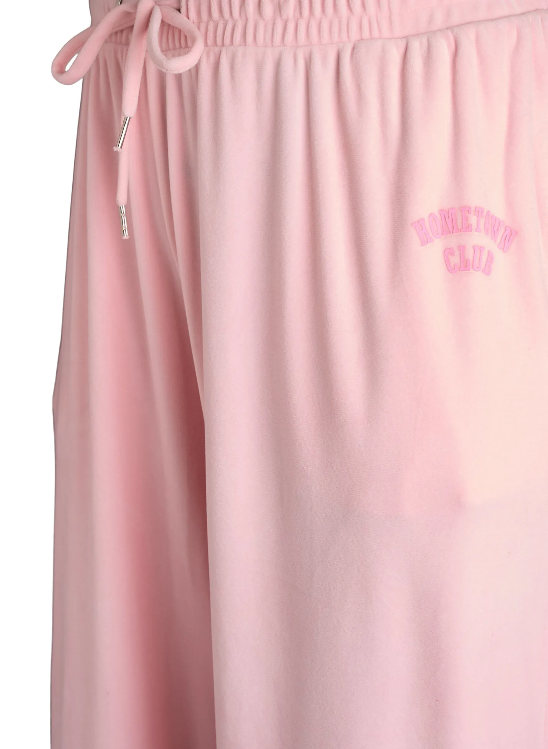 Lockere Hose aus Velours mit hoher Taille und Taschen