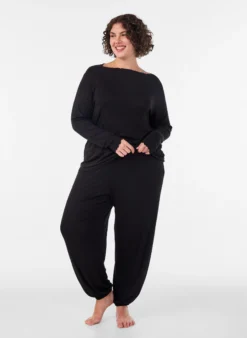 Lockere Pyjamahose aus Viskose mit elastischem Bund