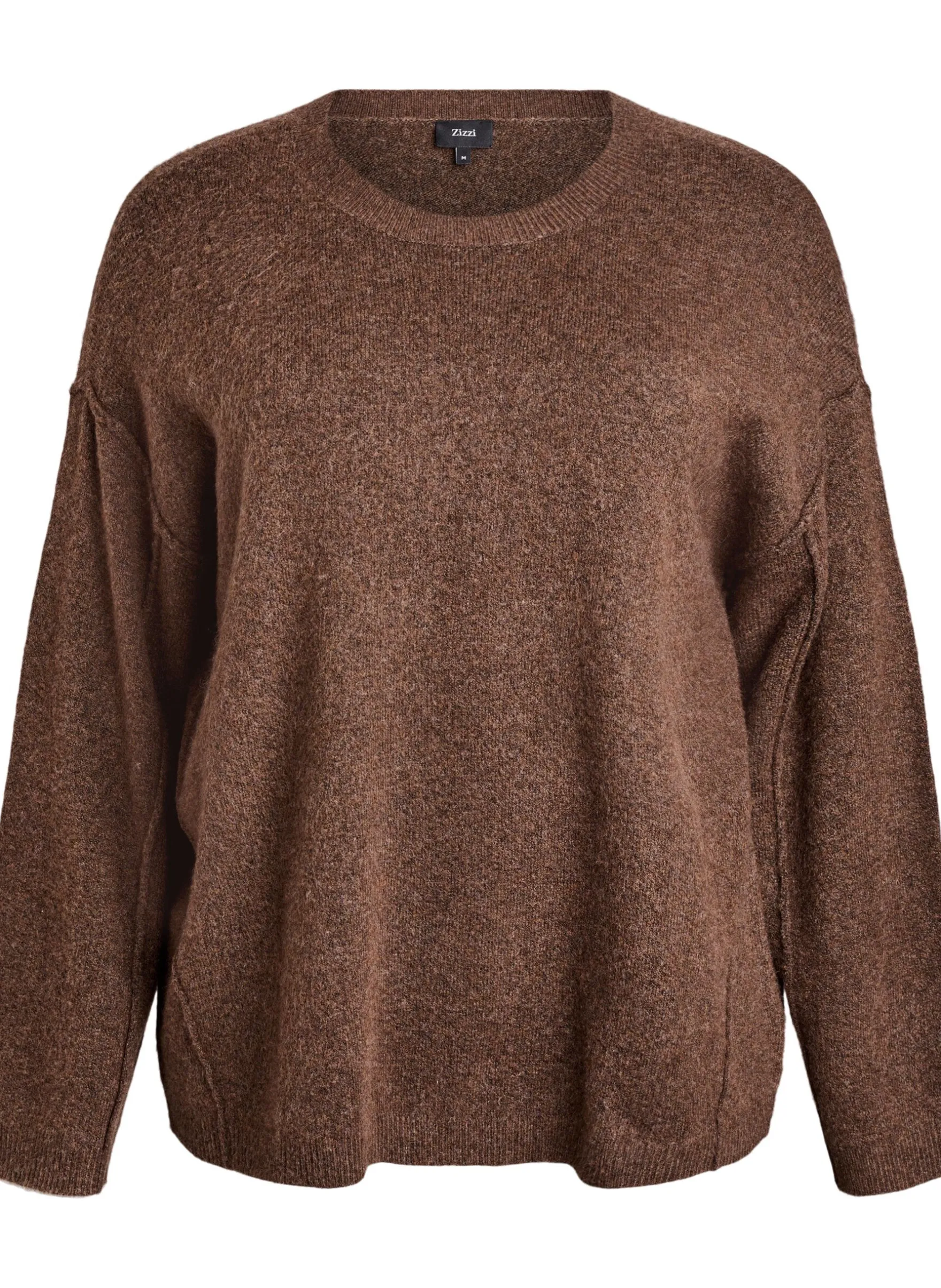 Lockerer Strickpullover mit Kontrastnähten