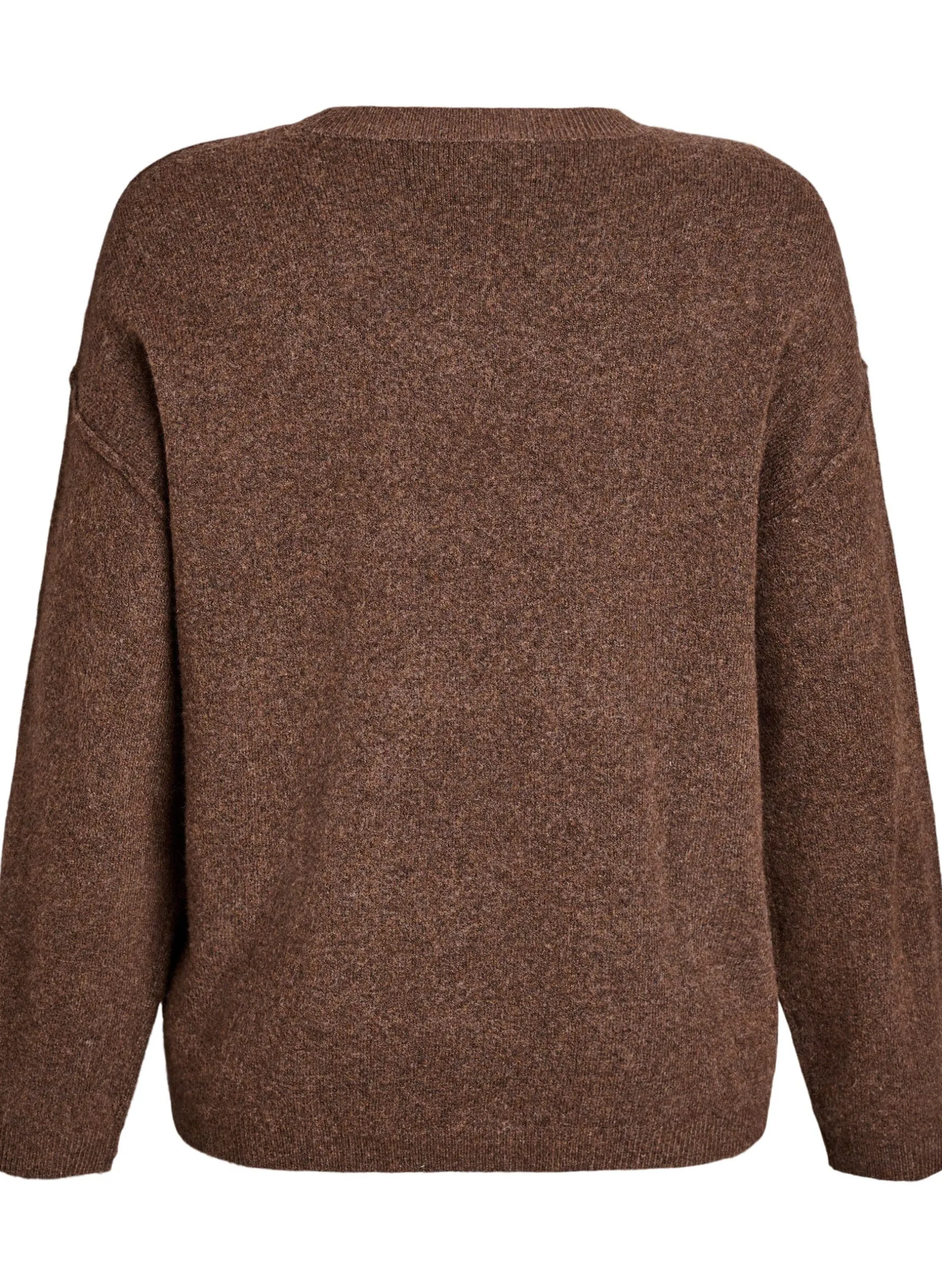 Lockerer Strickpullover mit Kontrastnähten