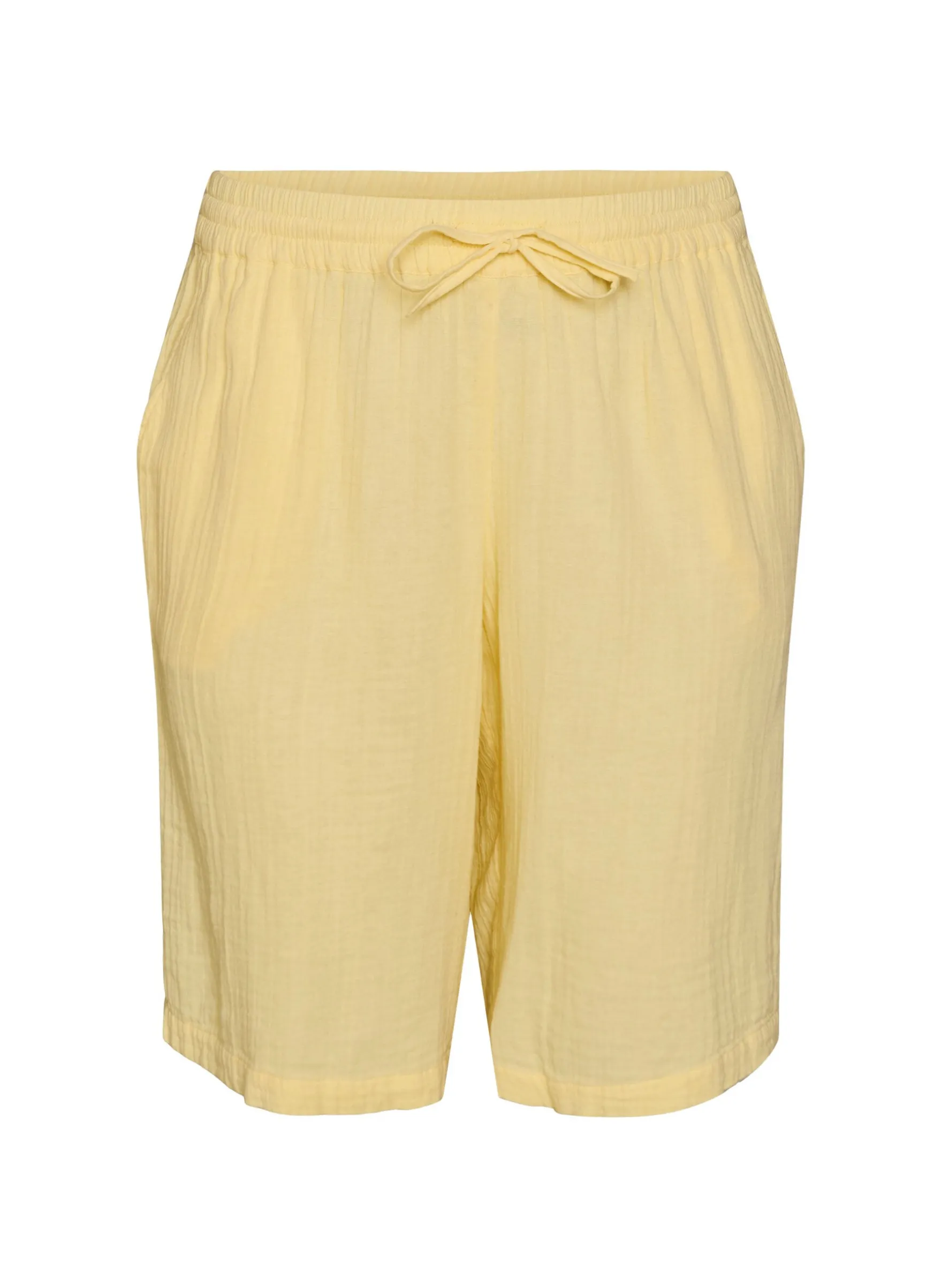 Lockere Shorts aus Baumwollmusselin mit hoher Taille