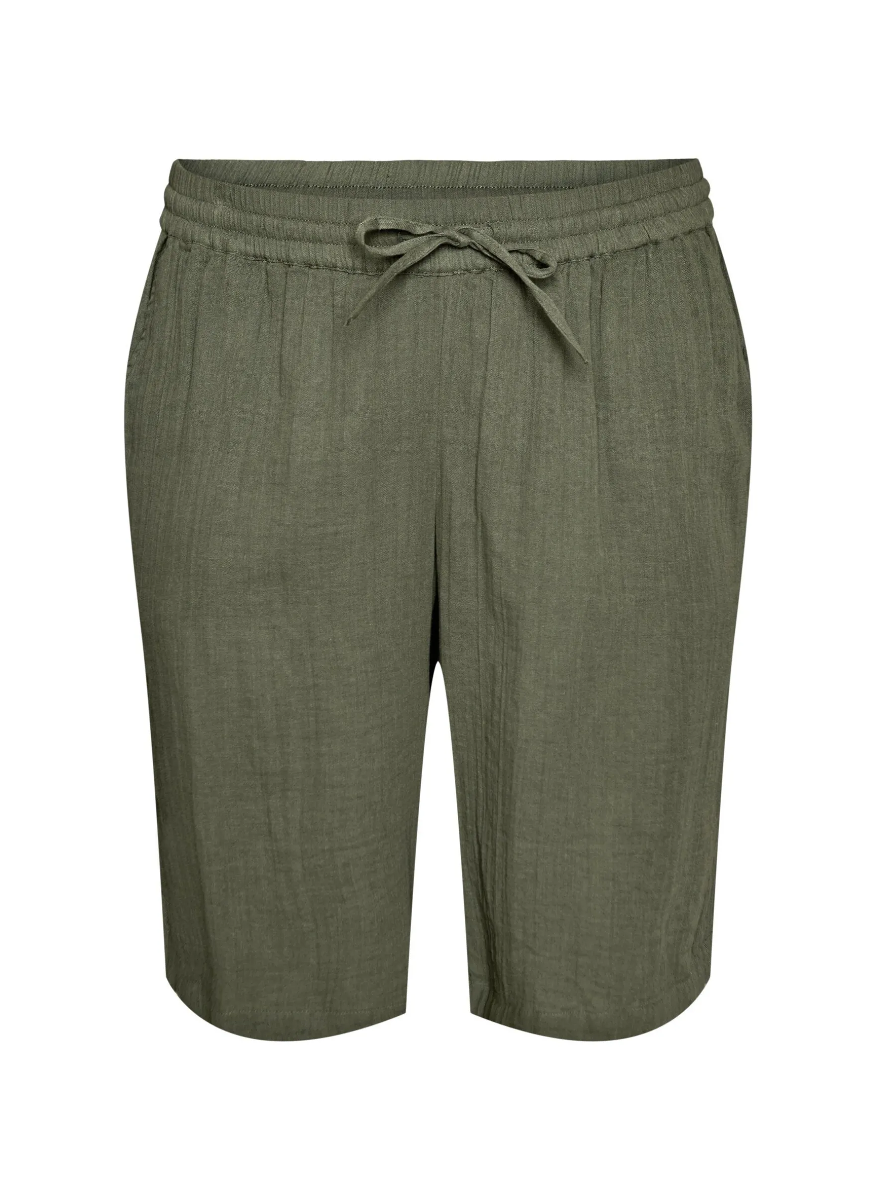 Lockere Shorts aus Baumwollmusselin mit hoher Taille