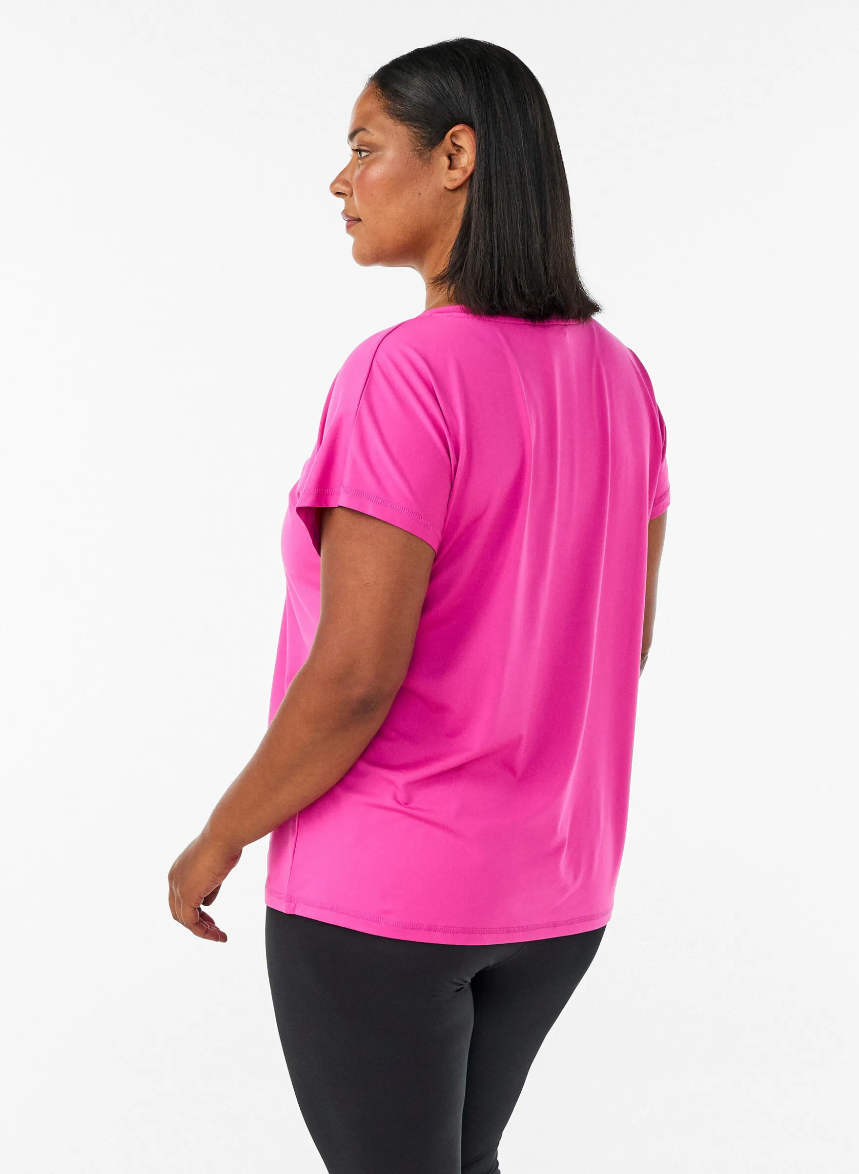 Lockeres Trainings-T-Shirt mit V-Ausschnitt
