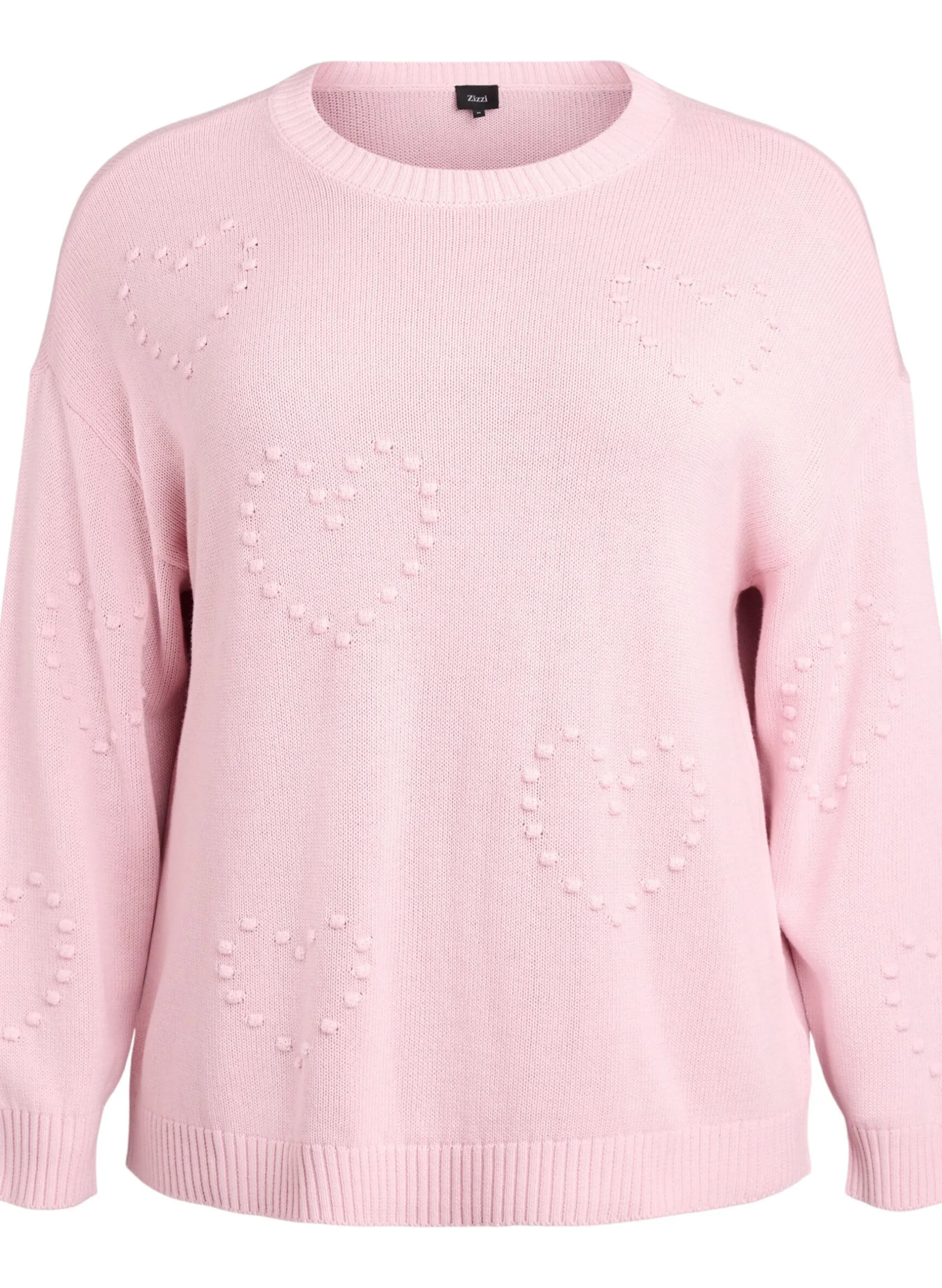 Lockere Strickbluse mit Herzmuster
