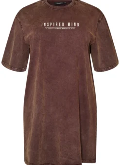 Lockeres T-Shirt-Kleid mit Washed-Optik