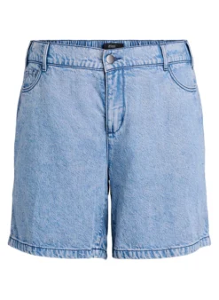 Locker geschnittene Jeansshorts mit hoher Taille