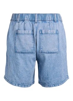 Locker geschnittene Jeansshorts mit hoher Taille