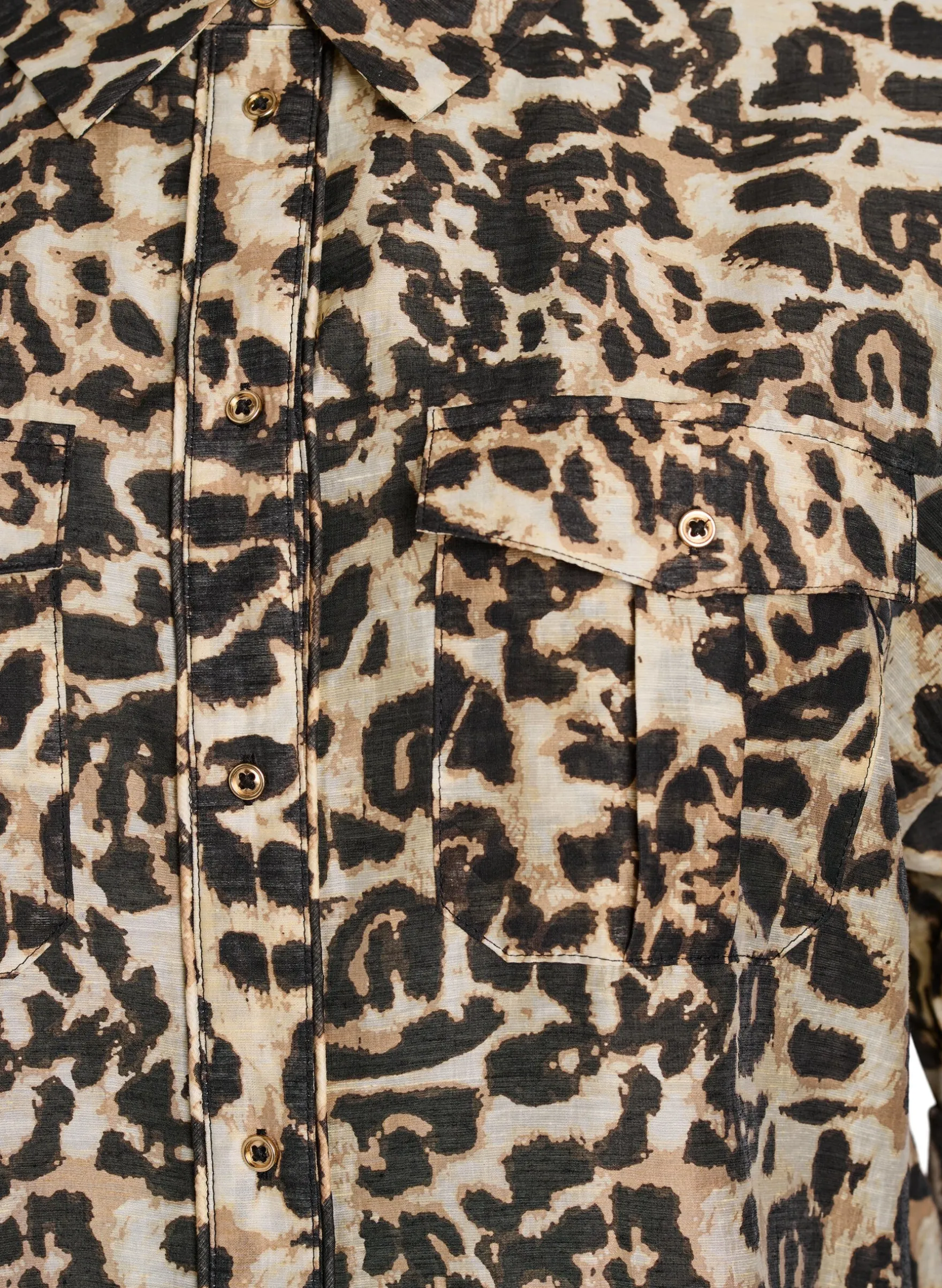 Locker sitzendes Shirt mit Tierprint und Brusttaschen