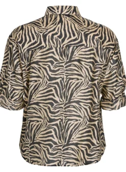 Locker sitzendes Shirt mit Tierprint und Brusttaschen
