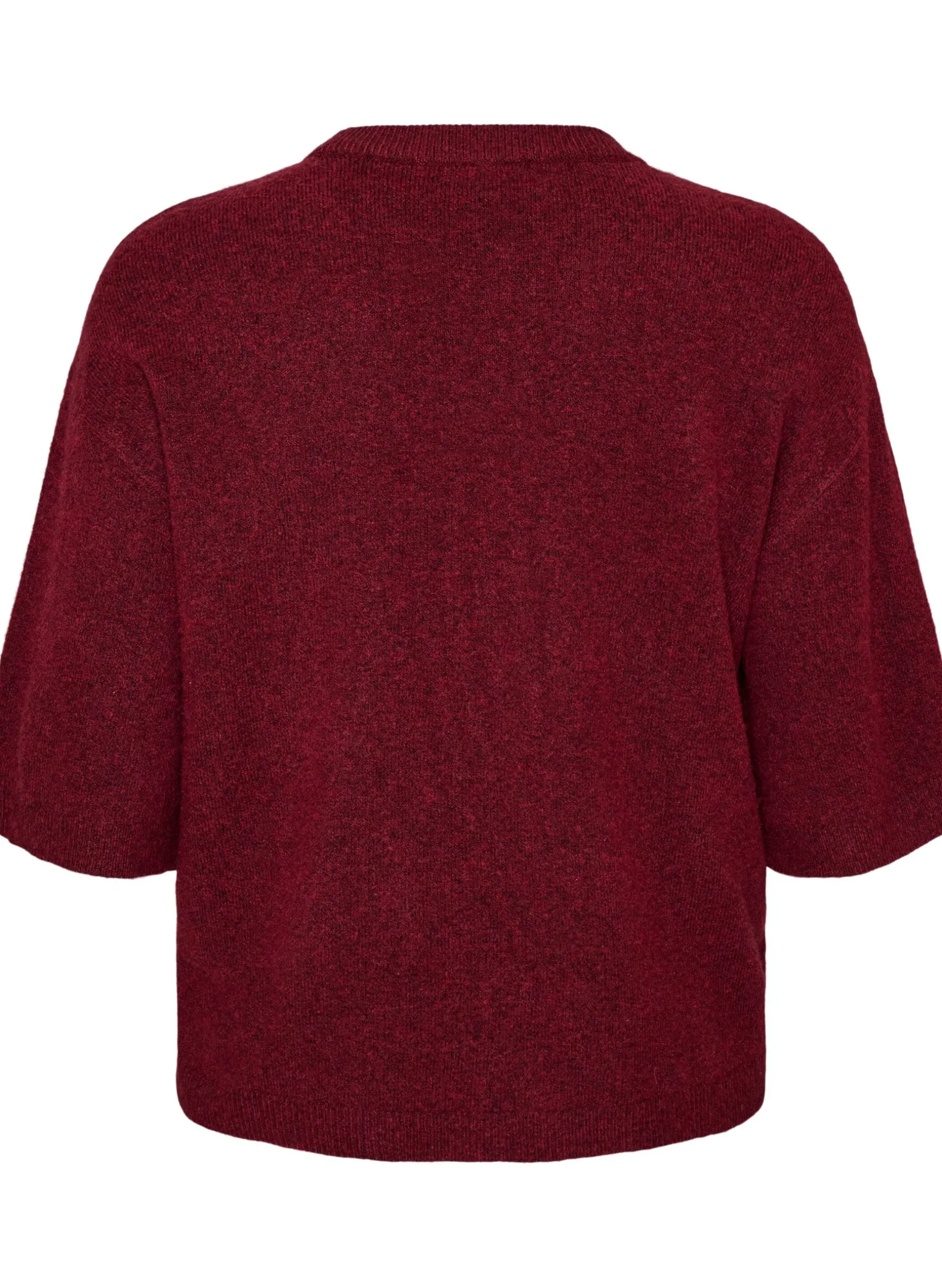 Locker sitzende Strickshirt mit kurzen Ärmeln