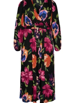 Maxikleid mit Wickelausschnitt und langen Ärmeln