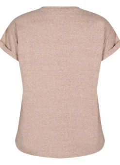 Melange T-Shirt mit kurzen Ärmeln