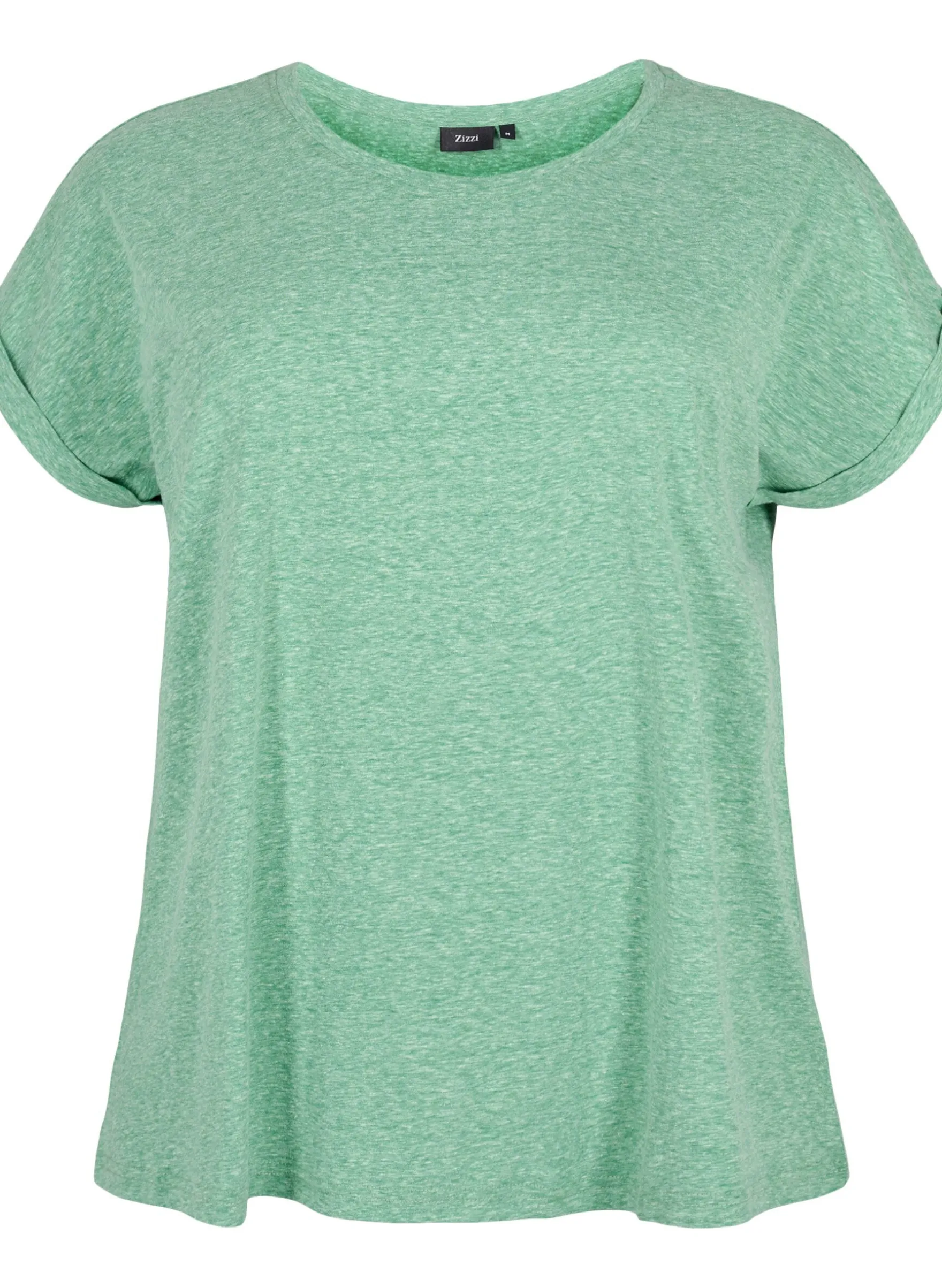 Melange-T-Shirt mit kurzen Ärmeln