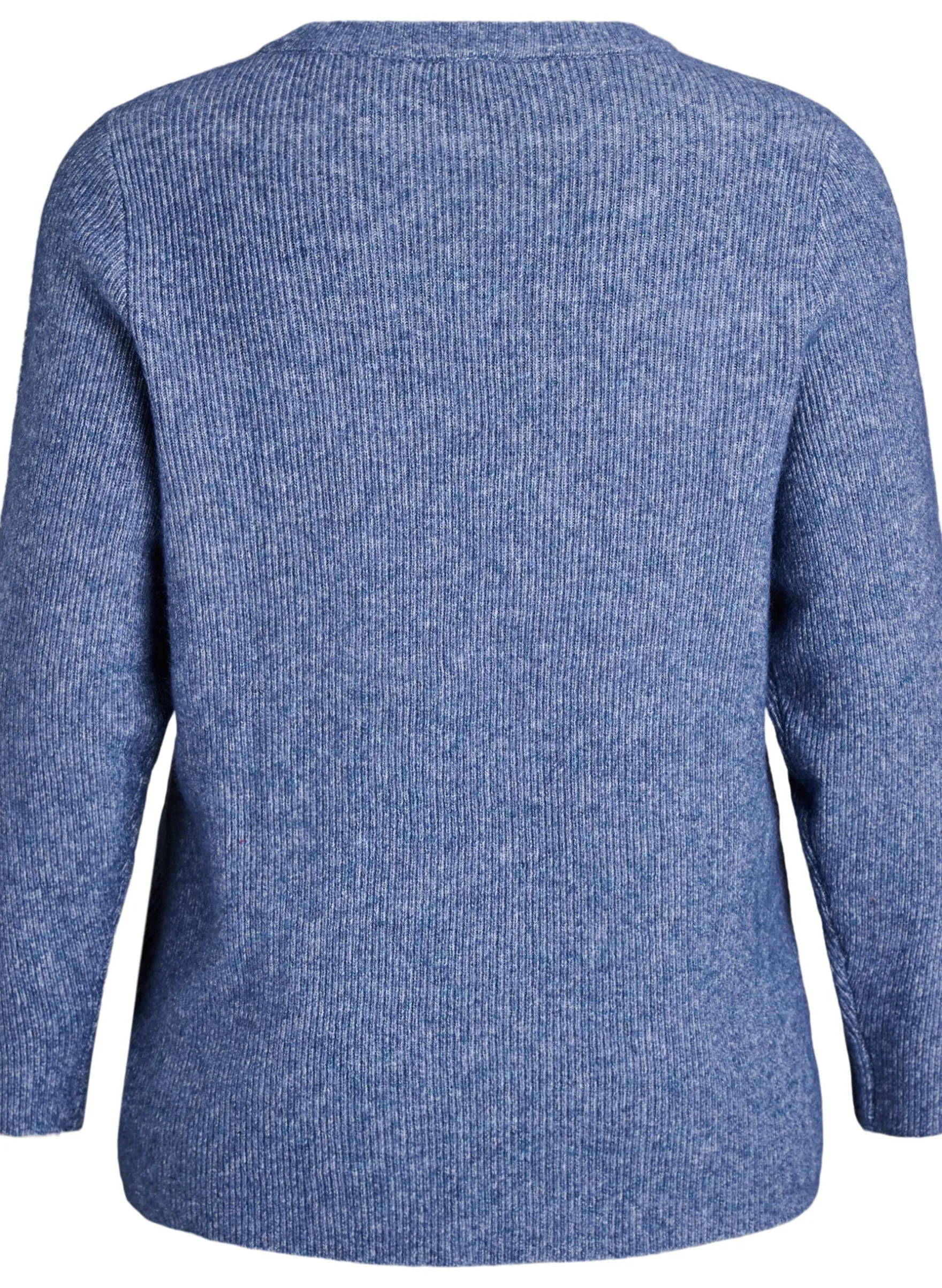 Melierte Strickbluse mit Rundhalsausschnitt