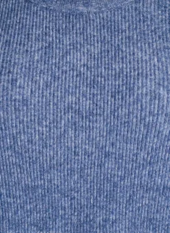 Melierte Strickbluse mit Rundhalsausschnitt