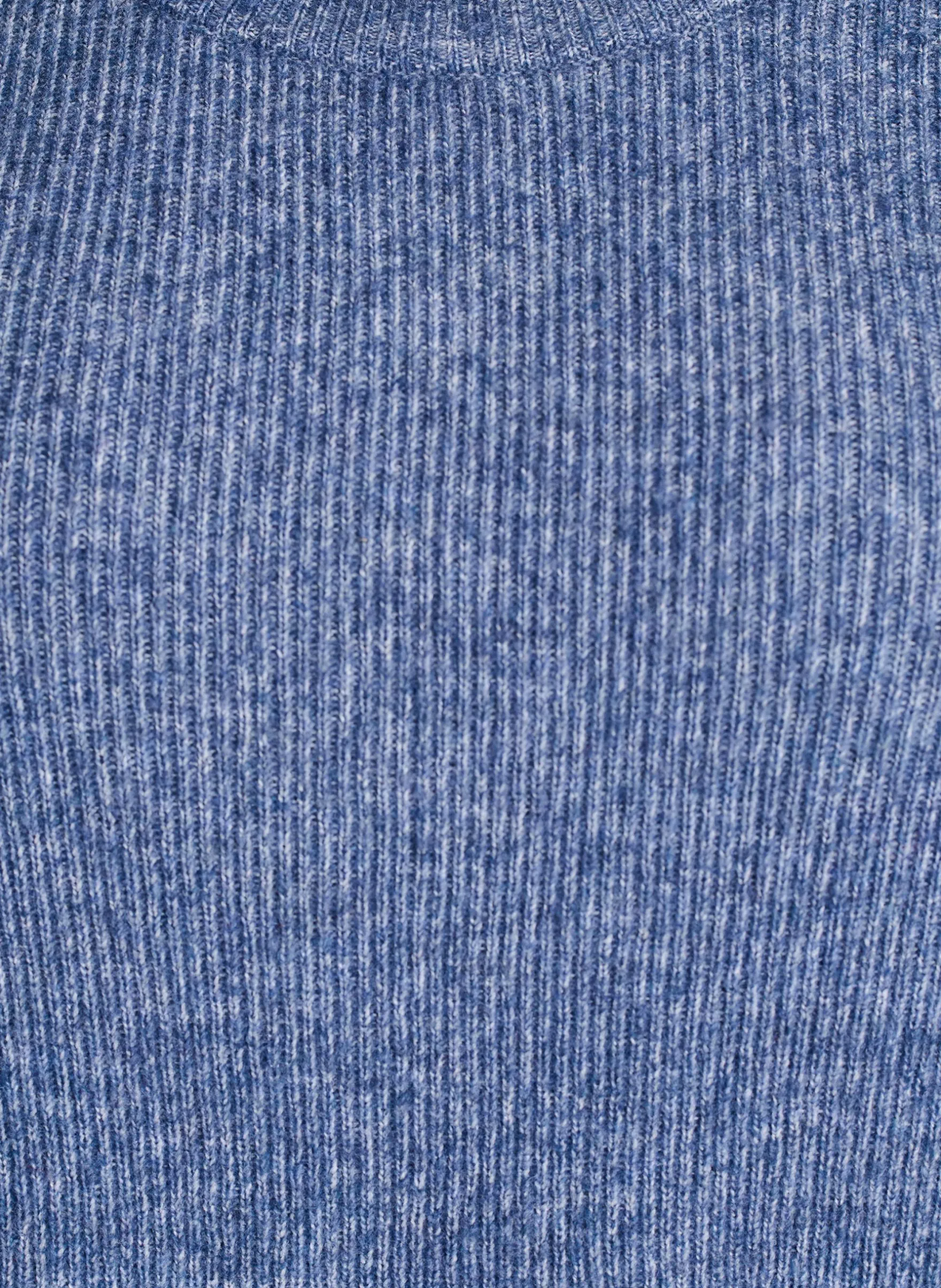 Melierte Strickbluse mit Rundhalsausschnitt
