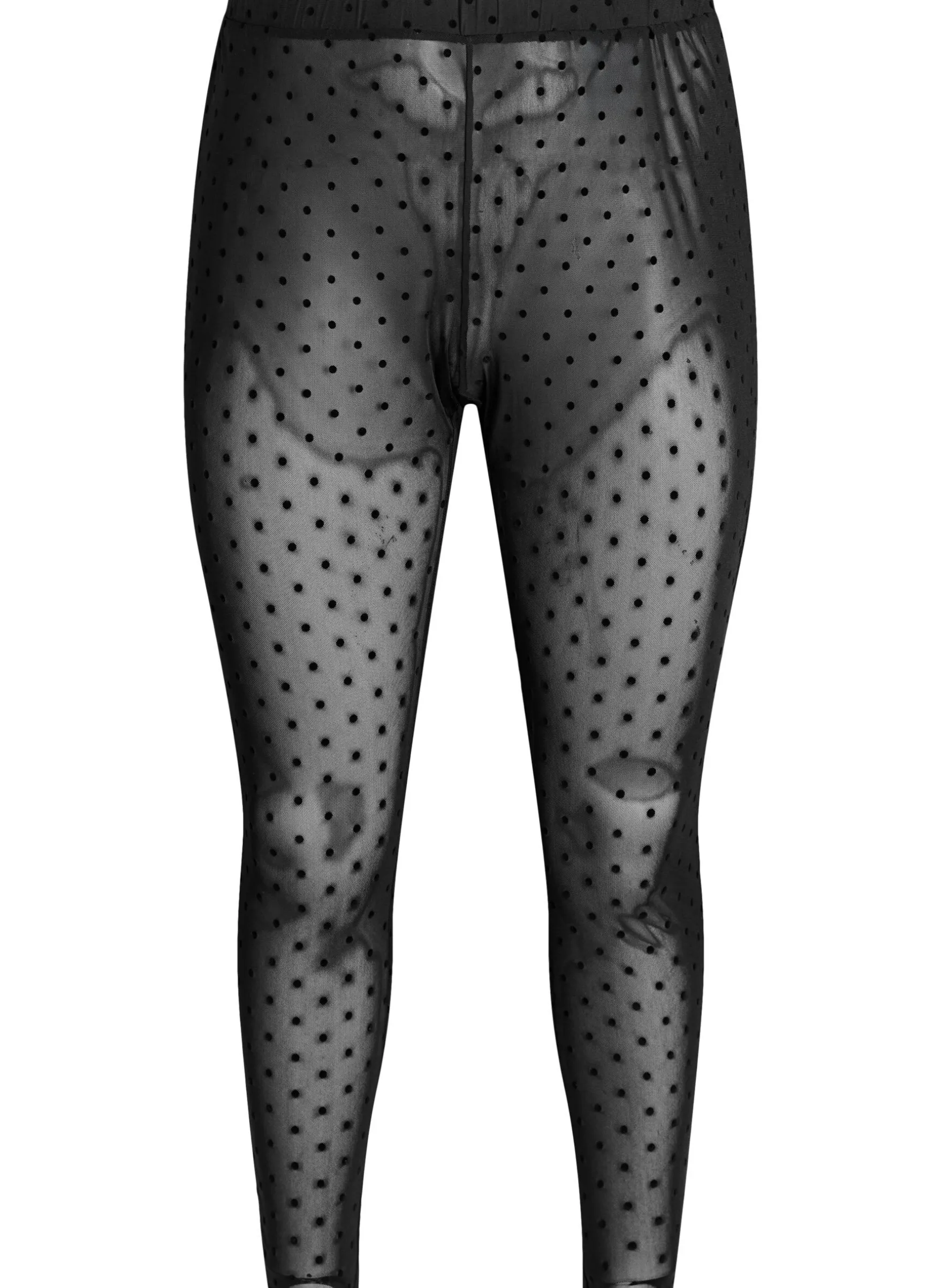 Mesh-Leggings mit Velourspunkten