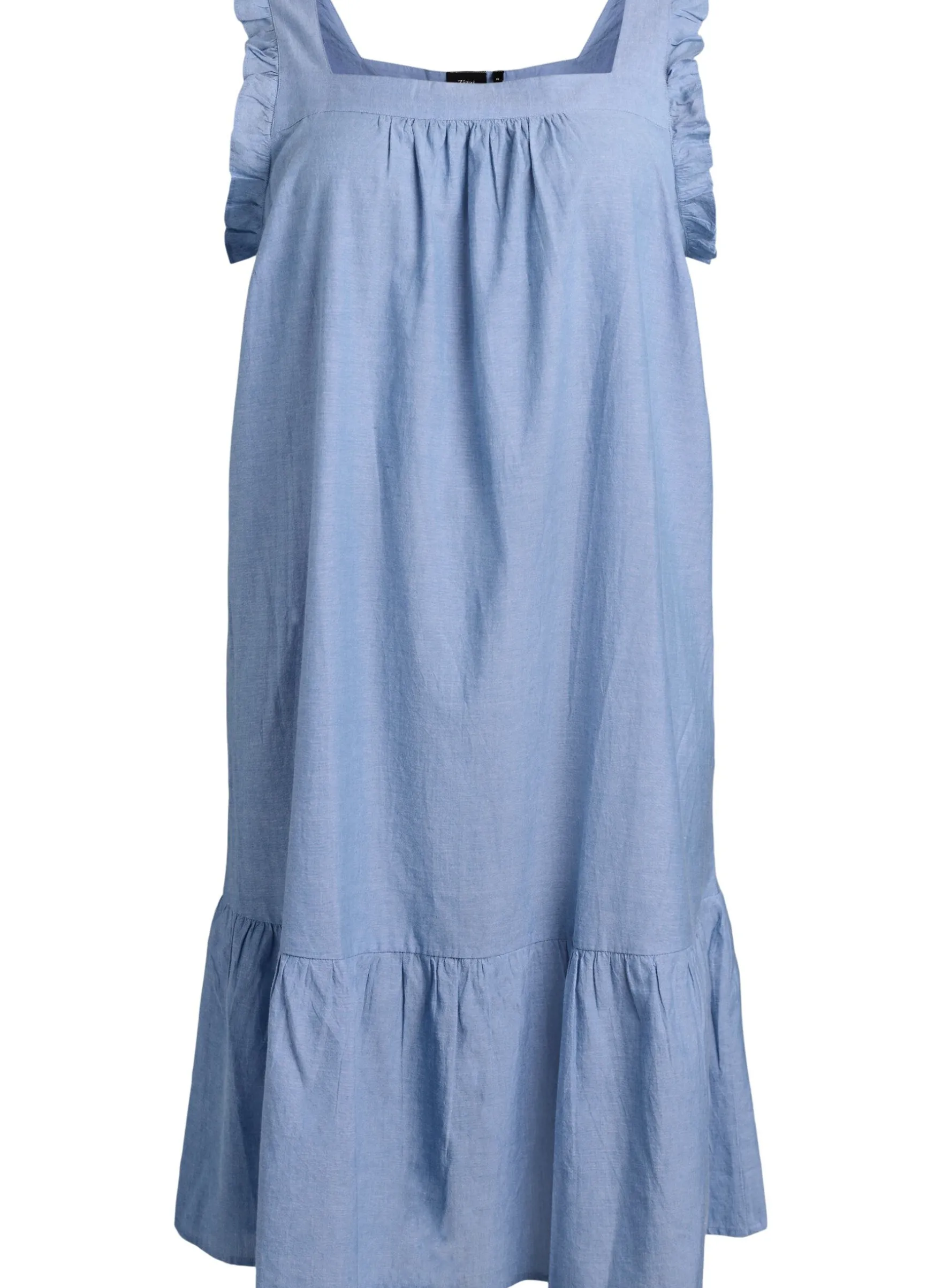 Midikleid aus Baumwolle mit Rüschendetails