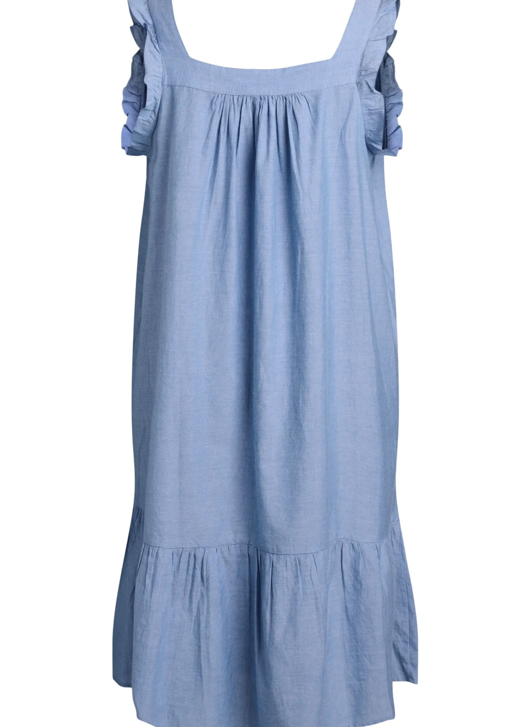 Midikleid aus Baumwolle mit Rüschendetails