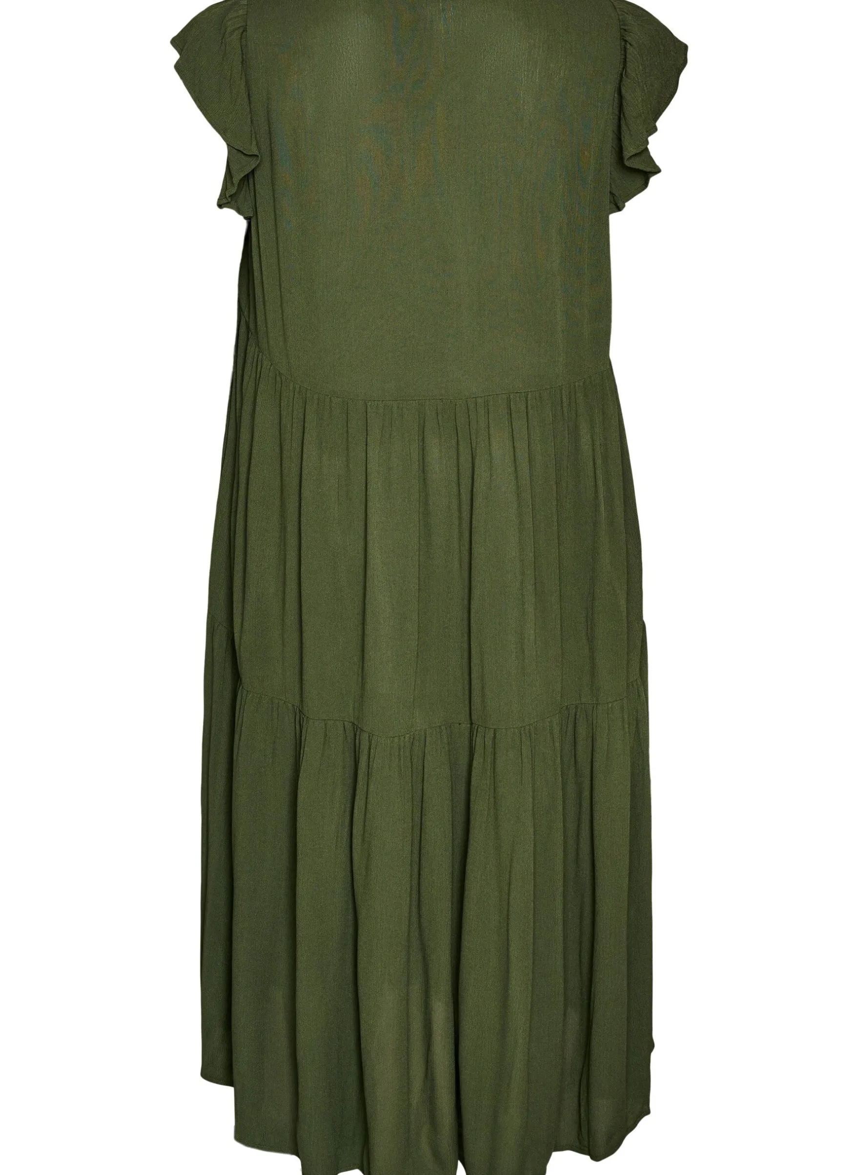 Midikleid aus Viskose mit Rüschenärmeln