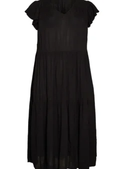 Midikleid aus Viskose mit Rüschenärmeln