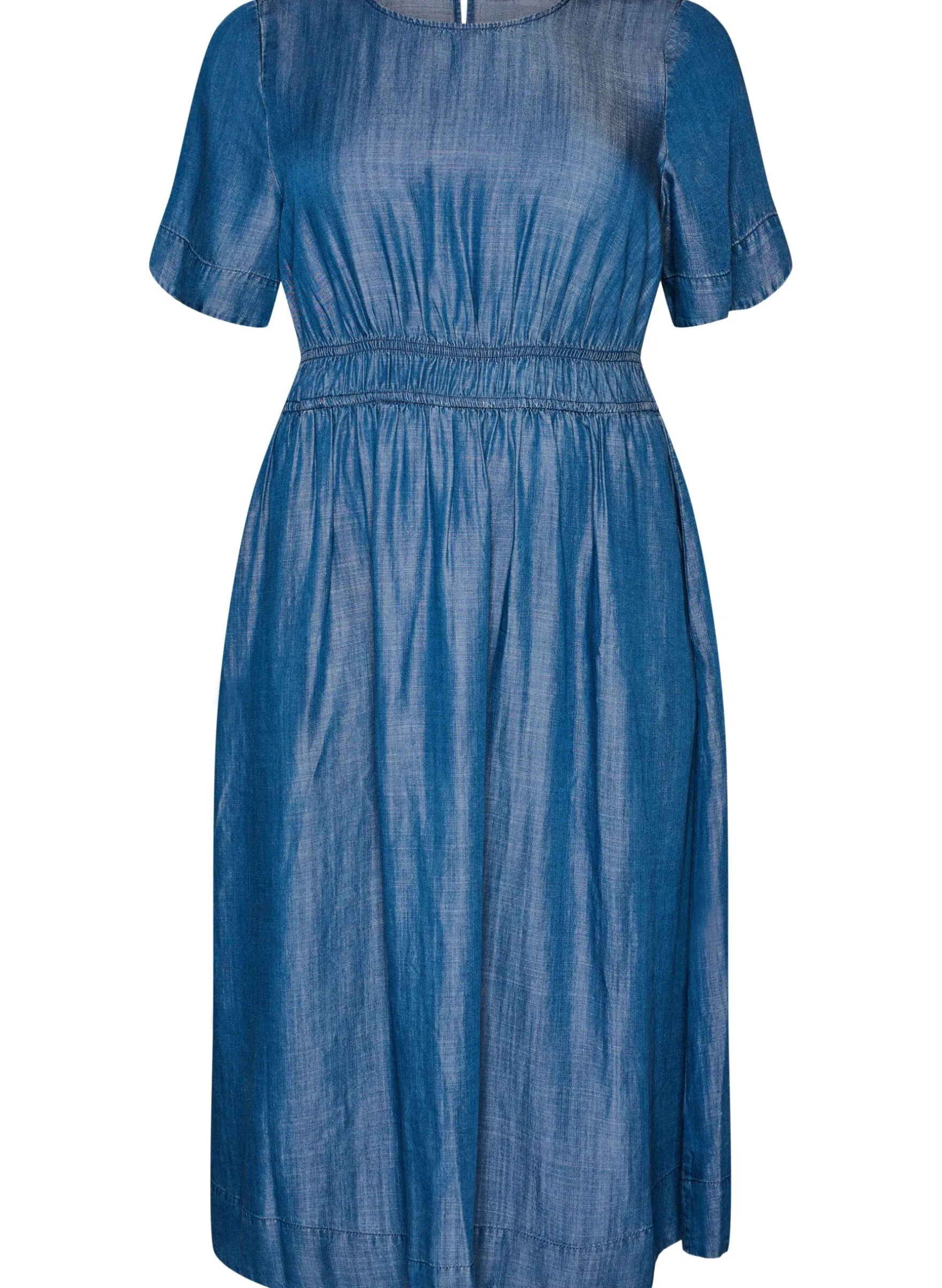 Midikleid in Jeans-Optik mit Gummizug in der Taille