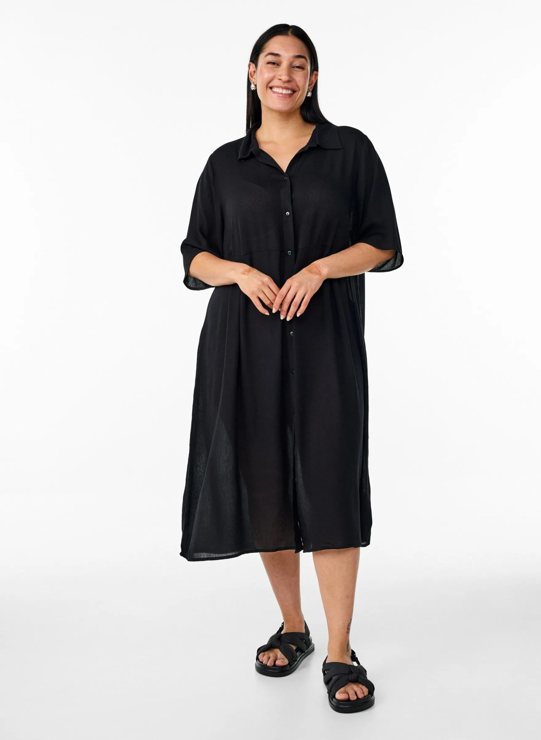 Midikleid mit kurzen Ärmeln