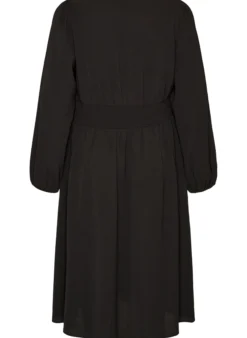 Midikleid mit Smock und Zierknöpfen