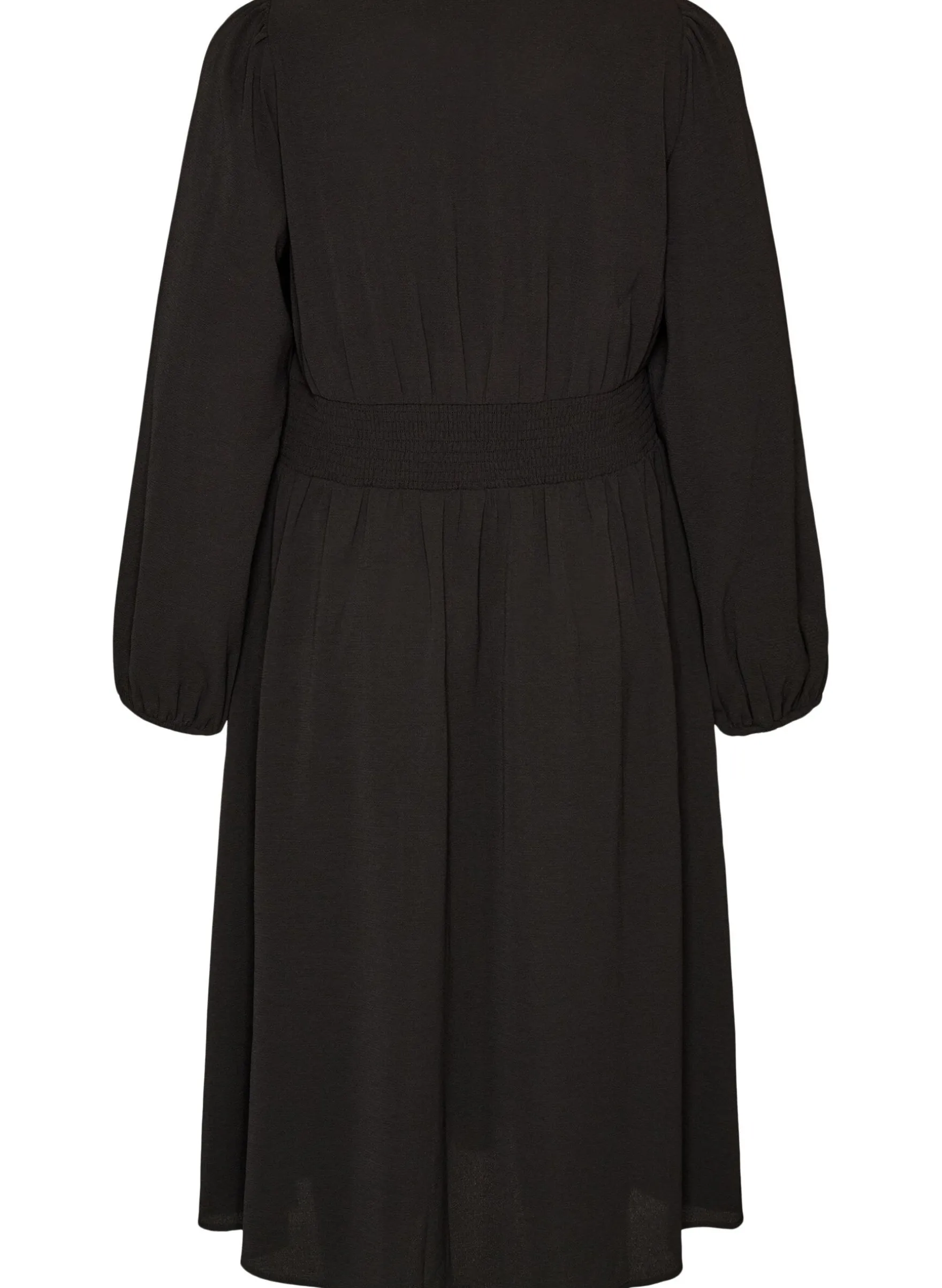Midikleid mit Smock und Zierknöpfen