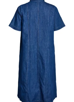 Midi-langes jeanshemdkleid