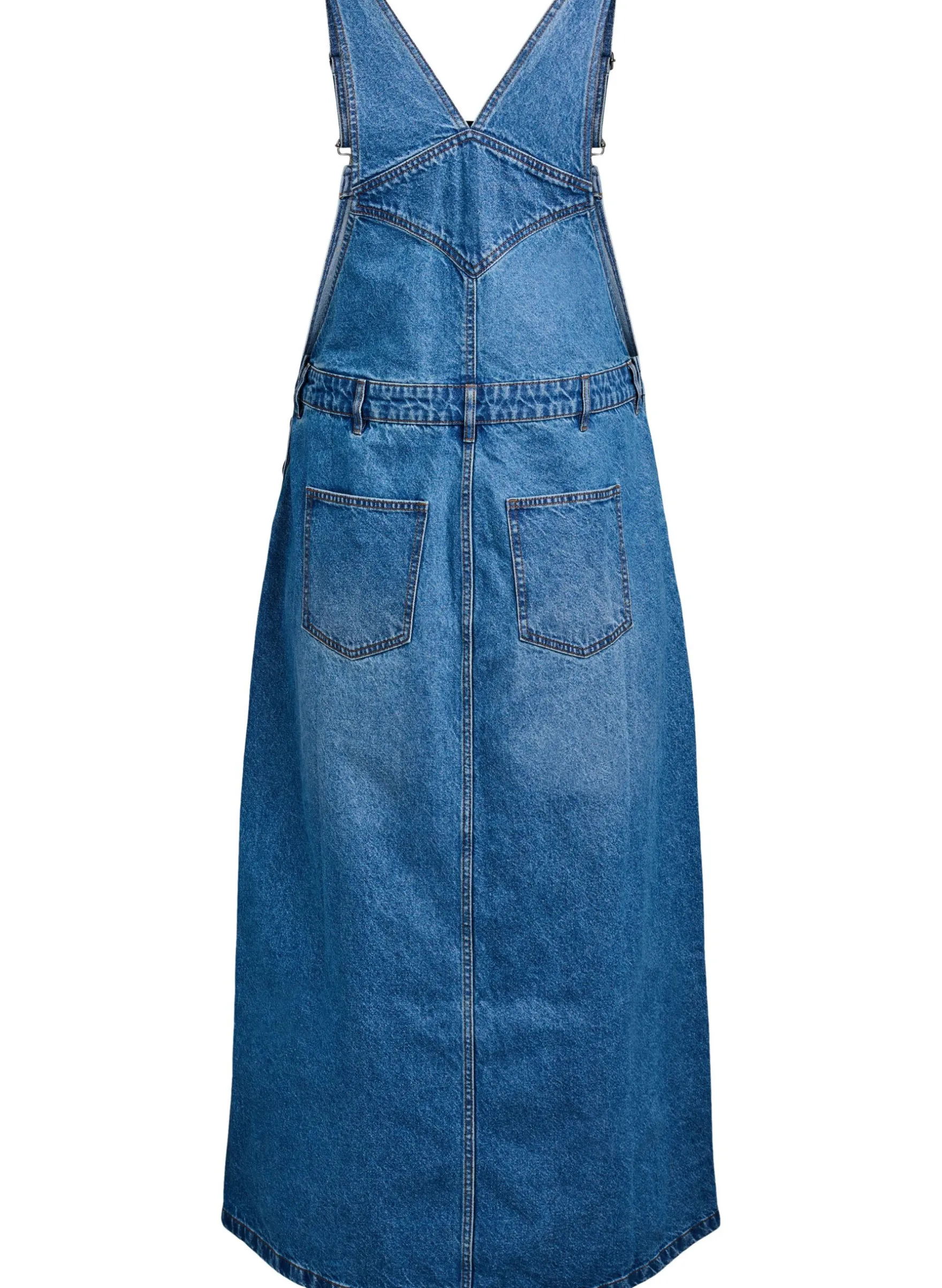 Midi-Latzkleid aus Denim