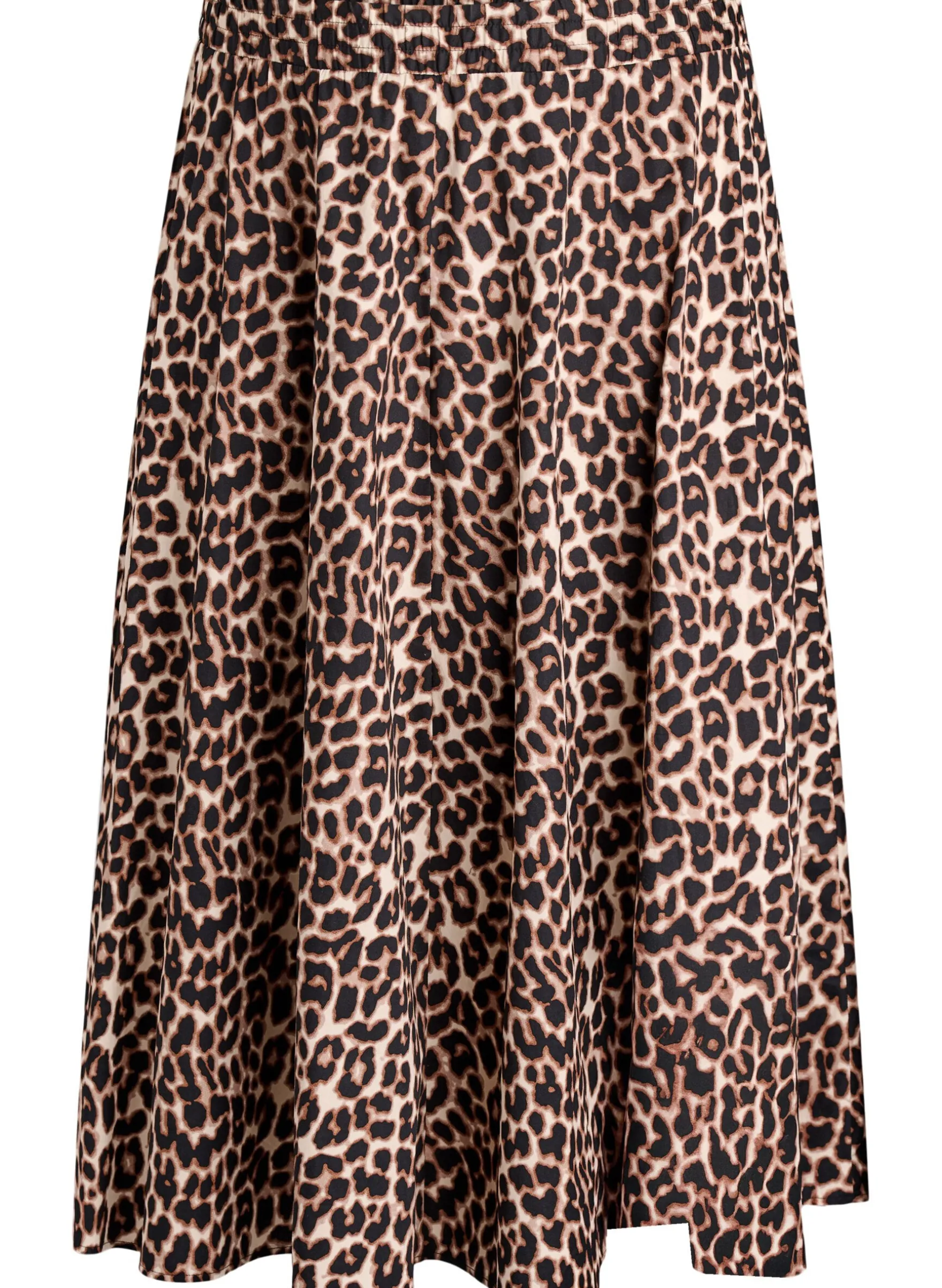 Midi-Rock in A-Linie mit Leo-Print